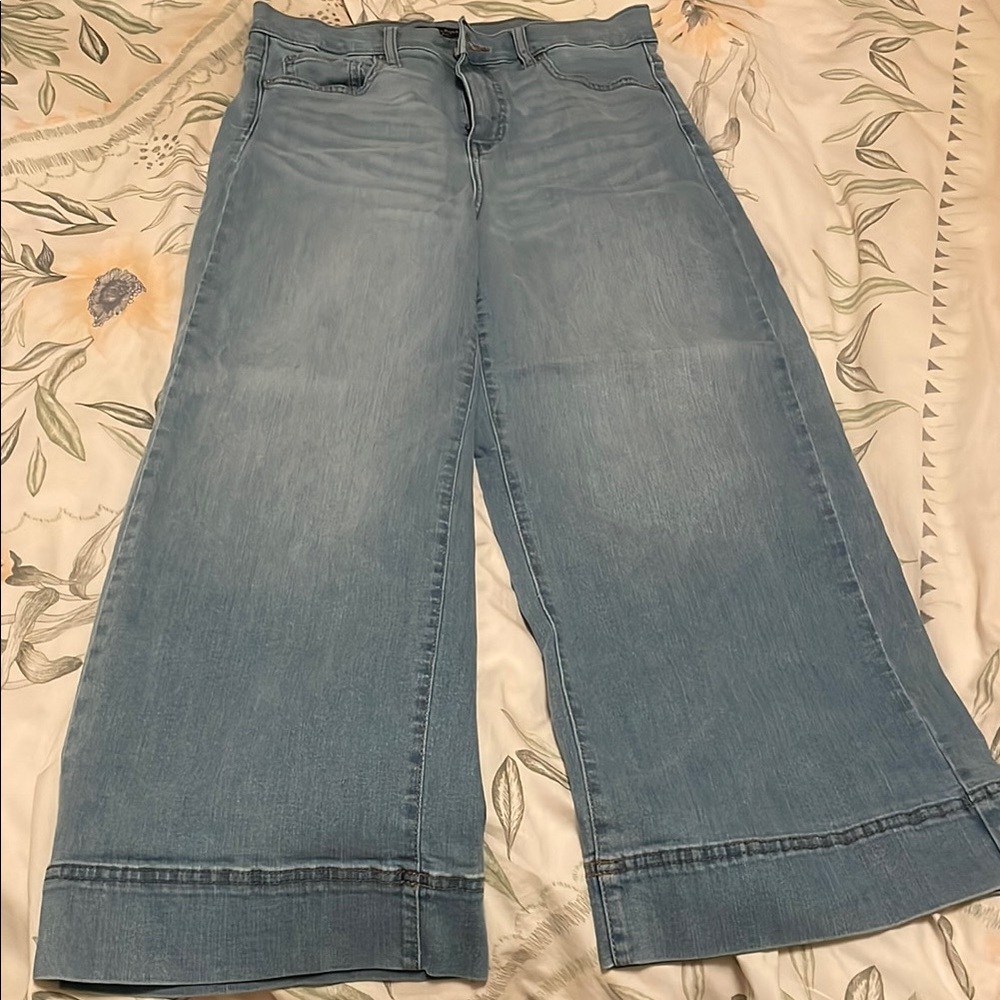 Banana Republic High Rise Wide-Leg Light Blue Jeans